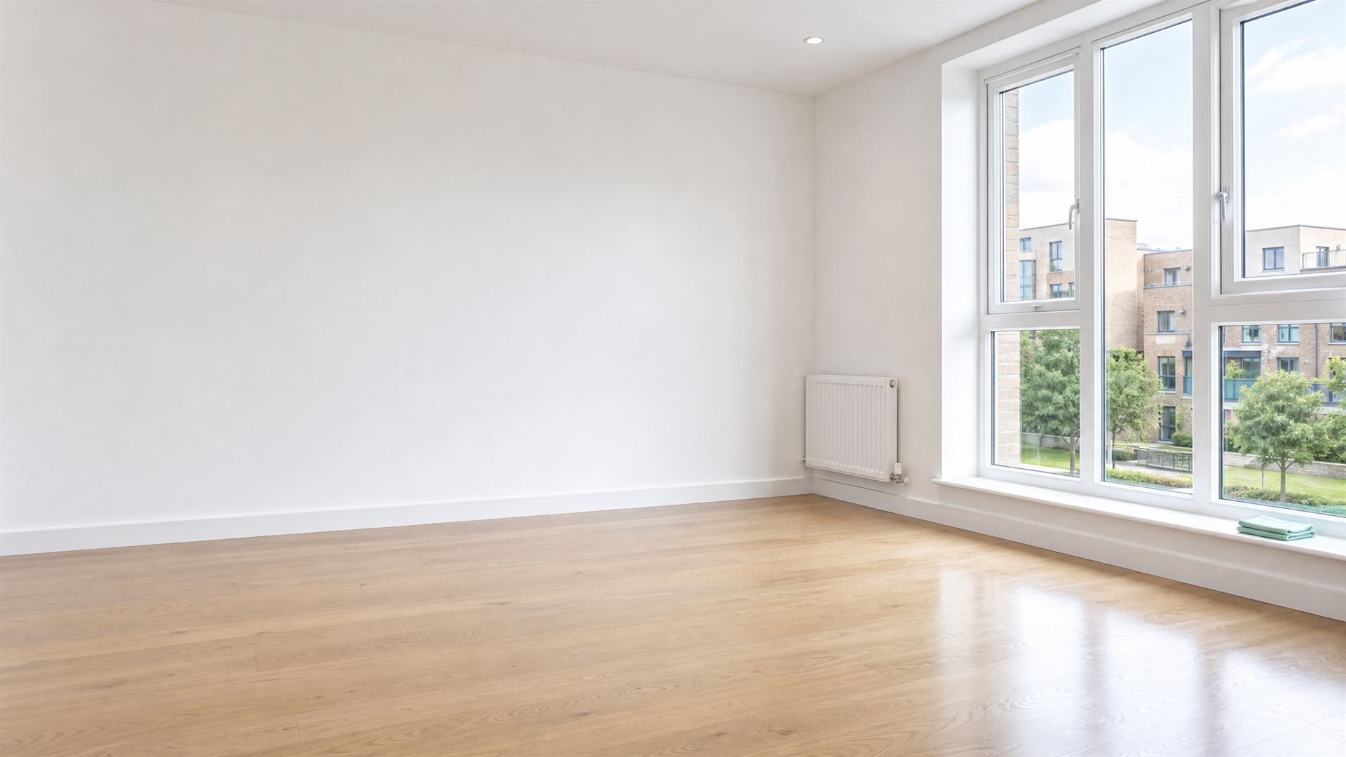 Freshly cleaned new-build living room ready for handover